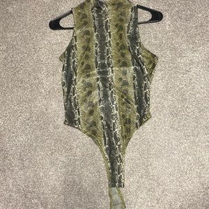 NWOT snake skin sheer body suit